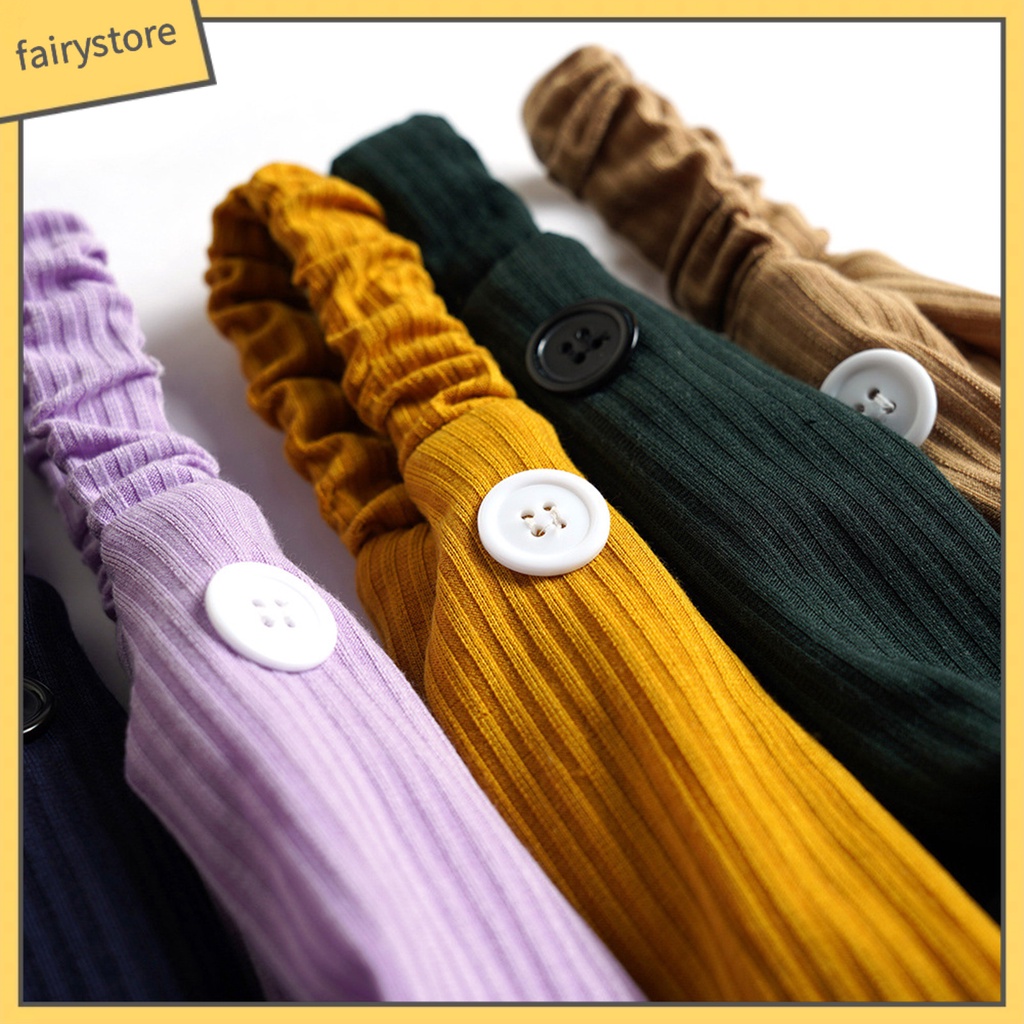 Băng Đô Thắt Nút Co Giãn Tốt Màu Trơn Xinh Xắn Cho Nữ