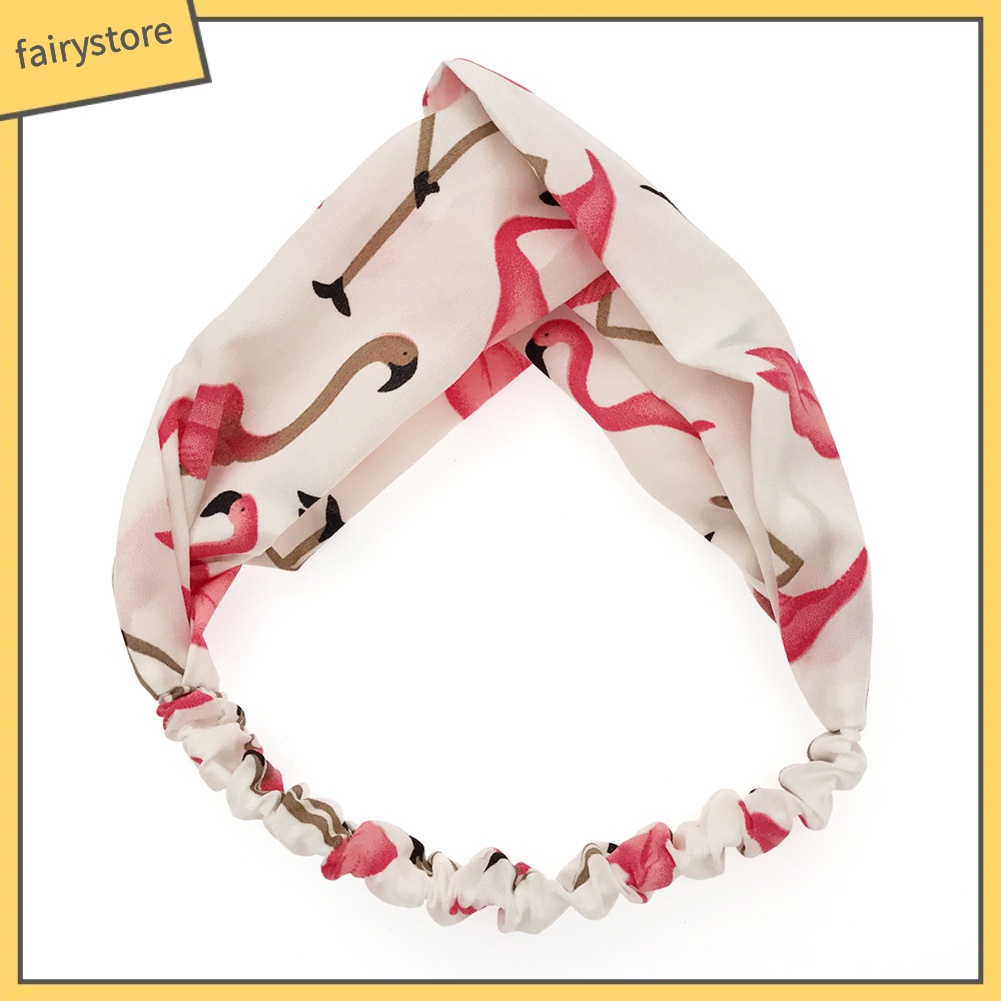 Băng Đô Cài Tóc Co Giãn Hình Chim Hồng Hạc Cho Nữ