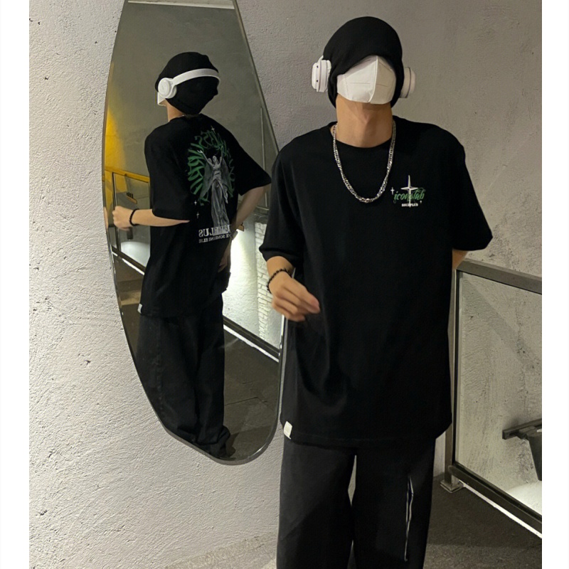 Áo Thun 100% Cotton Tay Ngắn Dáng Rộng Phong Cách Hip Hop Thời Trang Cho Cặp Đôi