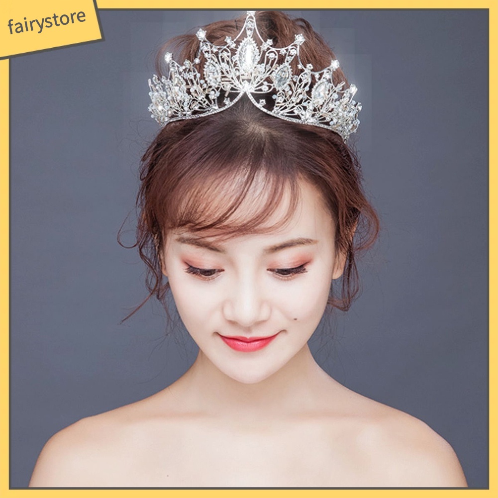 Cài Tóc Hình Vương Miện Đính Đá Lấp Lánh Cho Cô Dâu