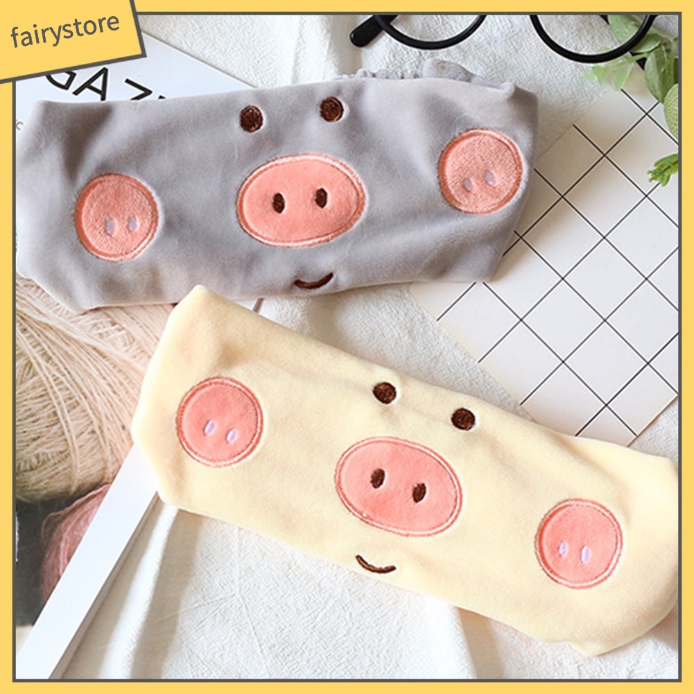 Băng Đô Cài Tóc Vải Mềm Hình Chú Heo Hoạt Hình Đáng Yêu Cho Nữ