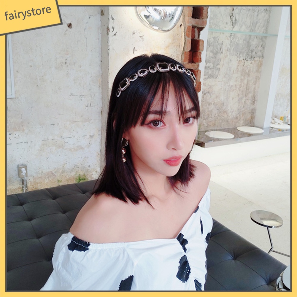 Băng Đô Cài Tóc Đính Đá Lấp Lánh Chống Trượt Cho Nữ