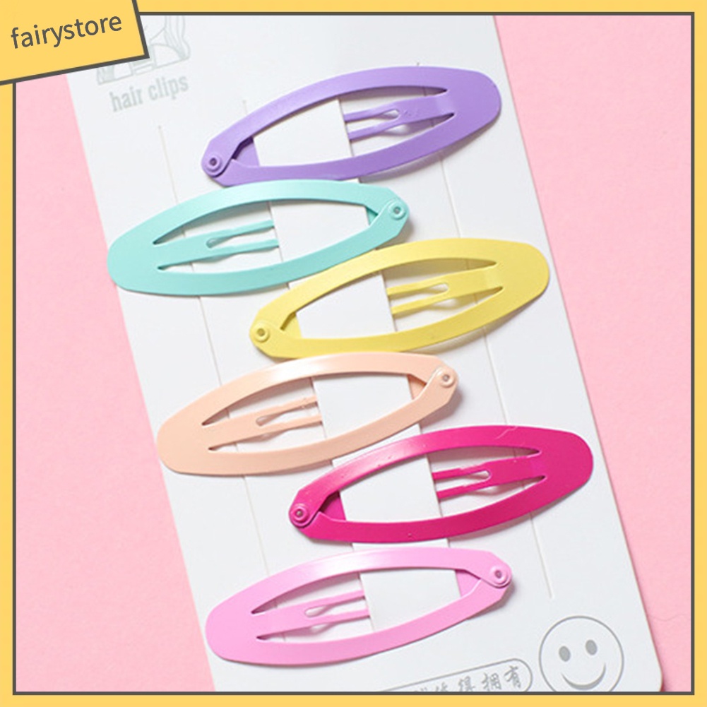 Set 6 Kẹp Tóc Hình Ngôi Sao / Trái Tim Màu Sắc Kẹo Ngọt