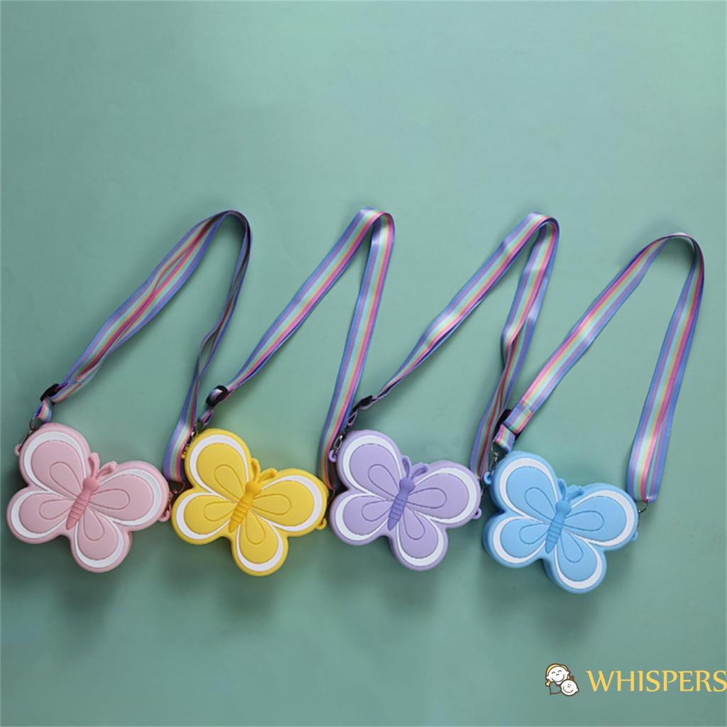Túi Đeo Chéo Vai Bằng Silicone Hình Bướm Dễ Thương Dành Cho Nữ