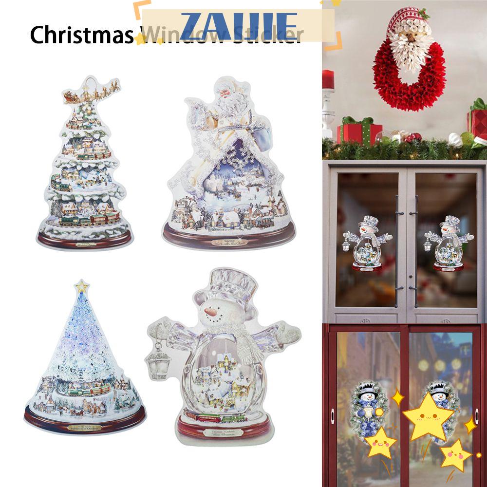 24 Sticker Dán Cửa Sổ Chống Nước Tĩnh Điện Trang Trí Giáng Sinh Năm Mới