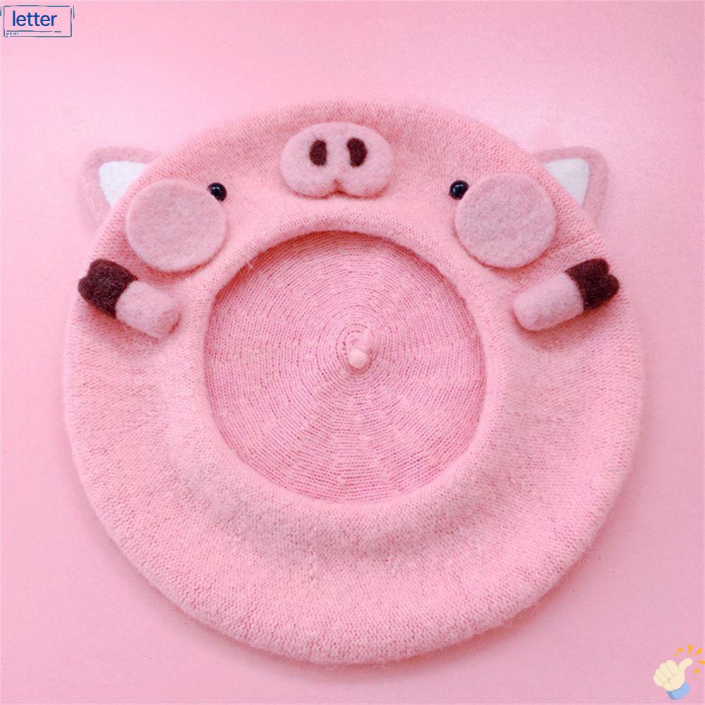 Mũ Beret Màu Hồng Dễ Thương Cho Nữ