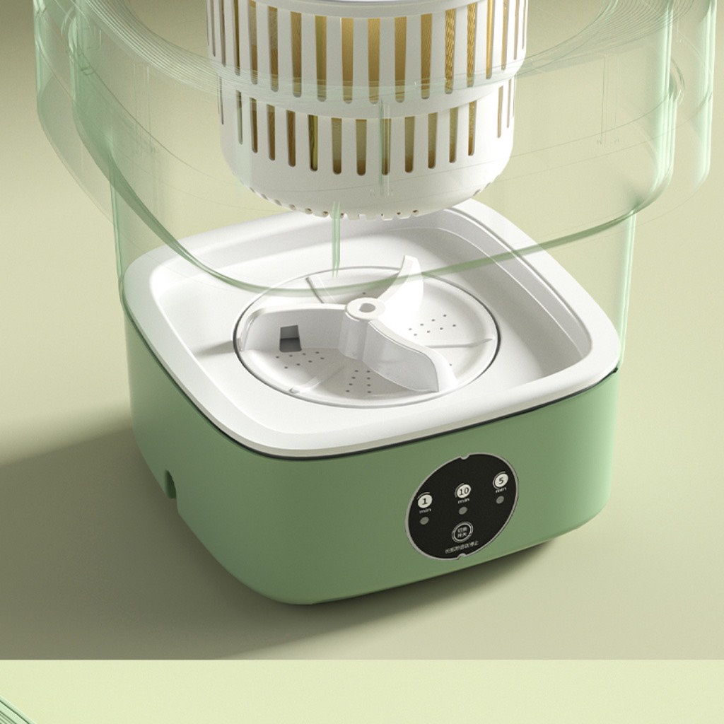 Máy giặt mini gấp gọn, máy giặt đồ lót, tất vớ, giặt đồ cho bé dung tích 6L tự vắt khô khử khuẩn công nghệ mới CarynShop