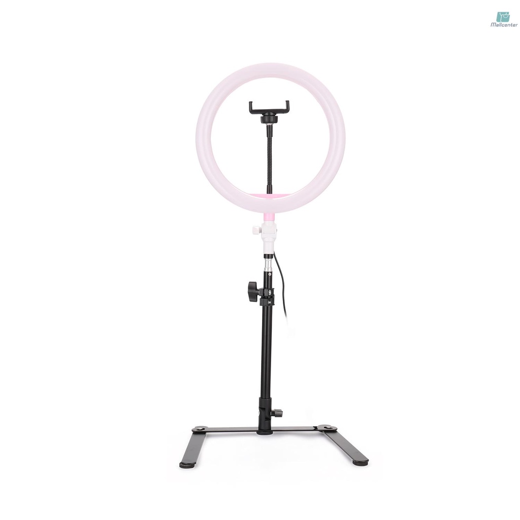 260mm USB LED Selfie Round Light Photography Video Makeup Dimming Fill Lamp with Tripod and Smartphone Clip