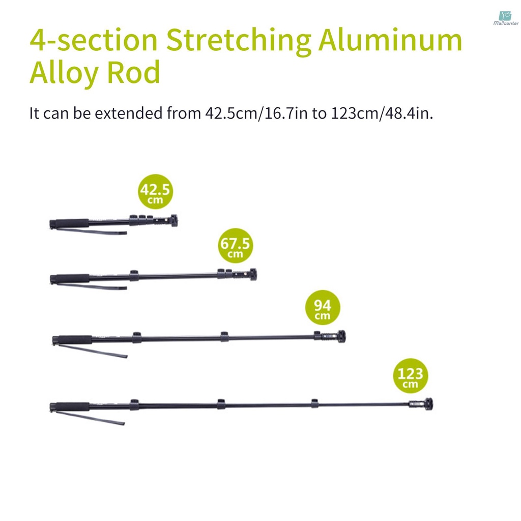 YUNTENG Portable Extendable Selfie Stick Aluminum Alloy Handheld Monopod Pole with 1/4 Inch Screw Phone Holder for Small Digital Camera ILDC Smartphone