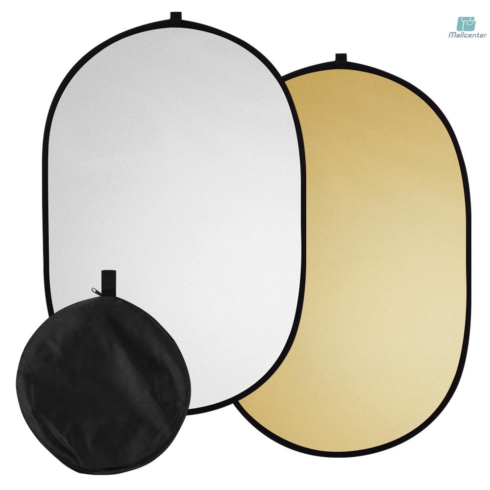 60 * 90cm/ 24 * 35inch Photography Light Reflector 2-in-1(Silver, Gold) Collapsible Portable for Studio Outdoor Photography with Carry Bag
