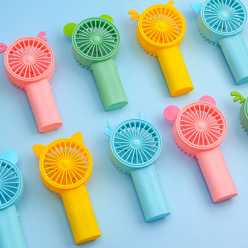 Quạt Điện mini Cầm Tay Để Bàn Họa Tiết Hoạt Hình Sạc Cổng usb Tiện Dụng