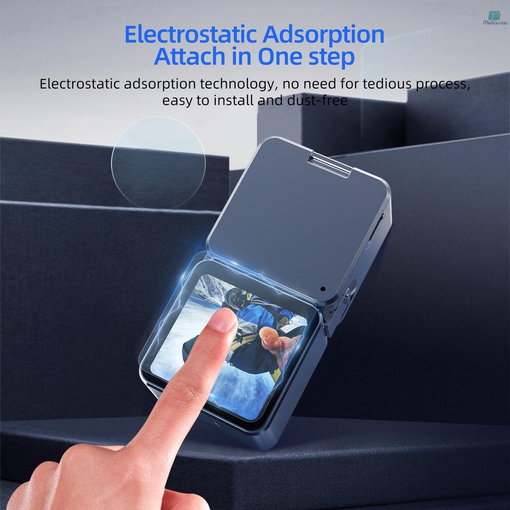 TELESIN OA-FLM-001 Sports Camera Tempered Glass Screen Protector with 2 * Lens Protection Films + 2 * Screen Protective Films Replacement for DJI Action 2