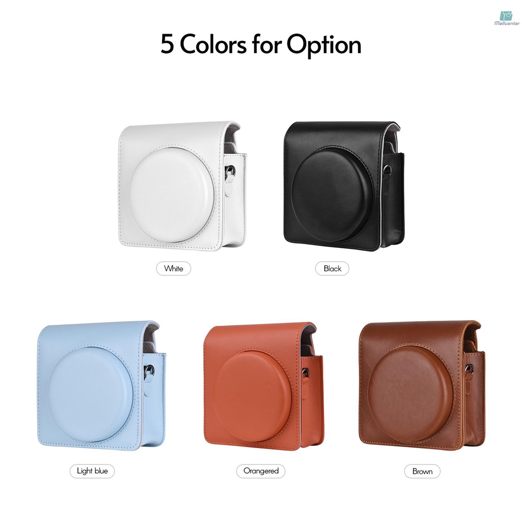 Portable Instant Camera Case Carry Bag PU Leather with Shoulder Strap Compatible with Fujifilm Fuji SQUARE SQ1 Instant Camera
