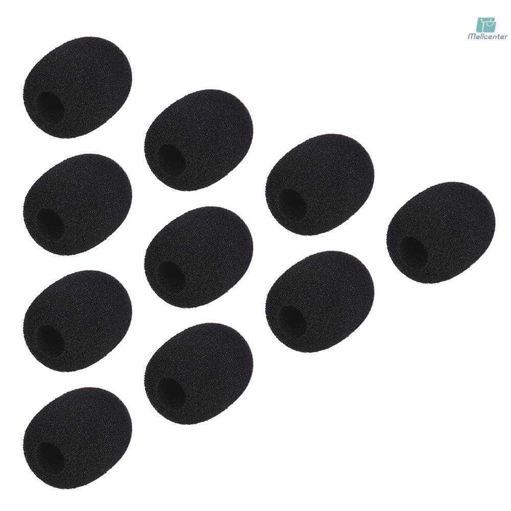 Andoer Mini Lapel Headset Microphone Windscreen Mic Foam Cover, Black 10-Pack