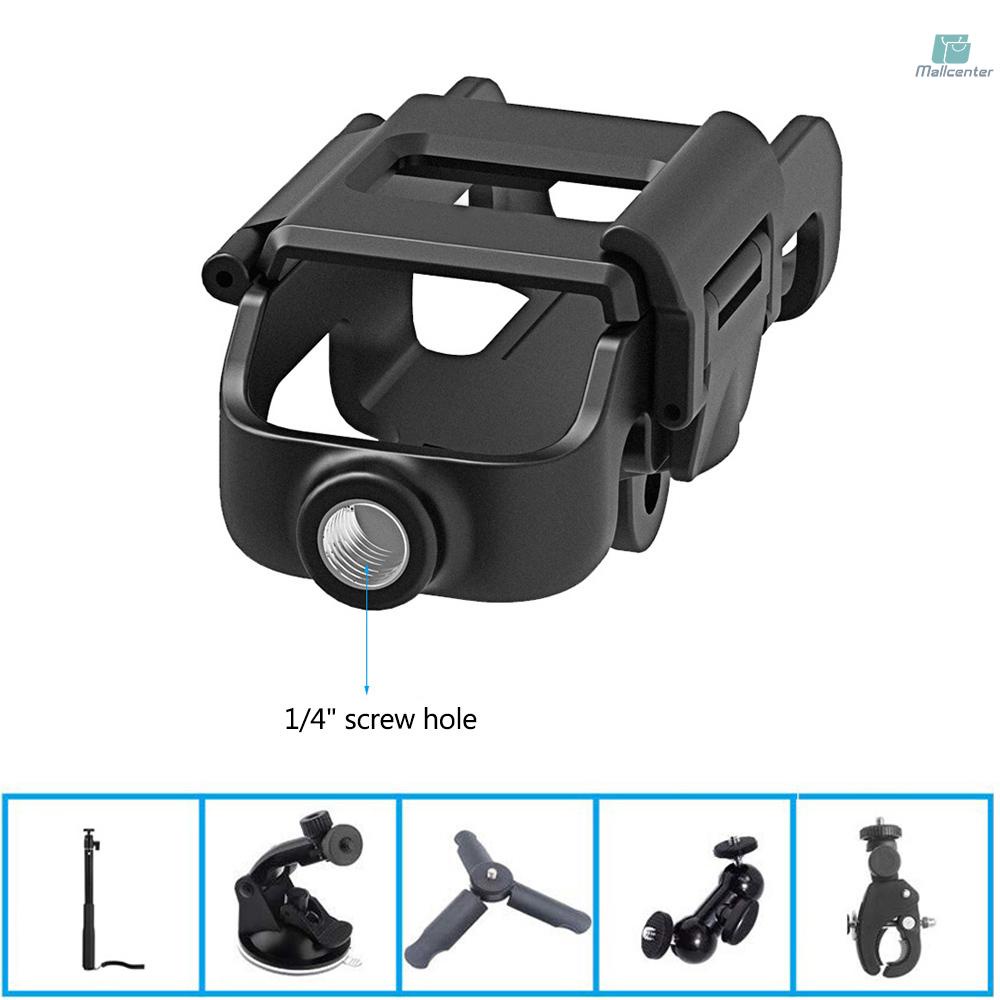 Action Cam Mount Housing Case Protective Cover Tripod Mount Holder Bracket with 1/4 Screw Hole Accessory Replacement for DJI OSMO Pocket Handheld Gimbal for Selfie Stick Monopod Bike Motorcycle