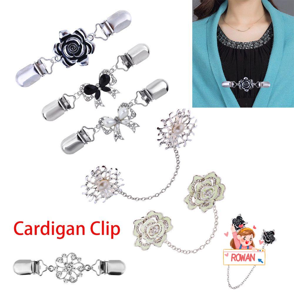 Ghim Cài Áo Cardigan Bằng Kim Loại Khắc Hình Hoa Hồng / Chú Vịt Mạ Vàng Mẫu Mới Dành Cho Nữ