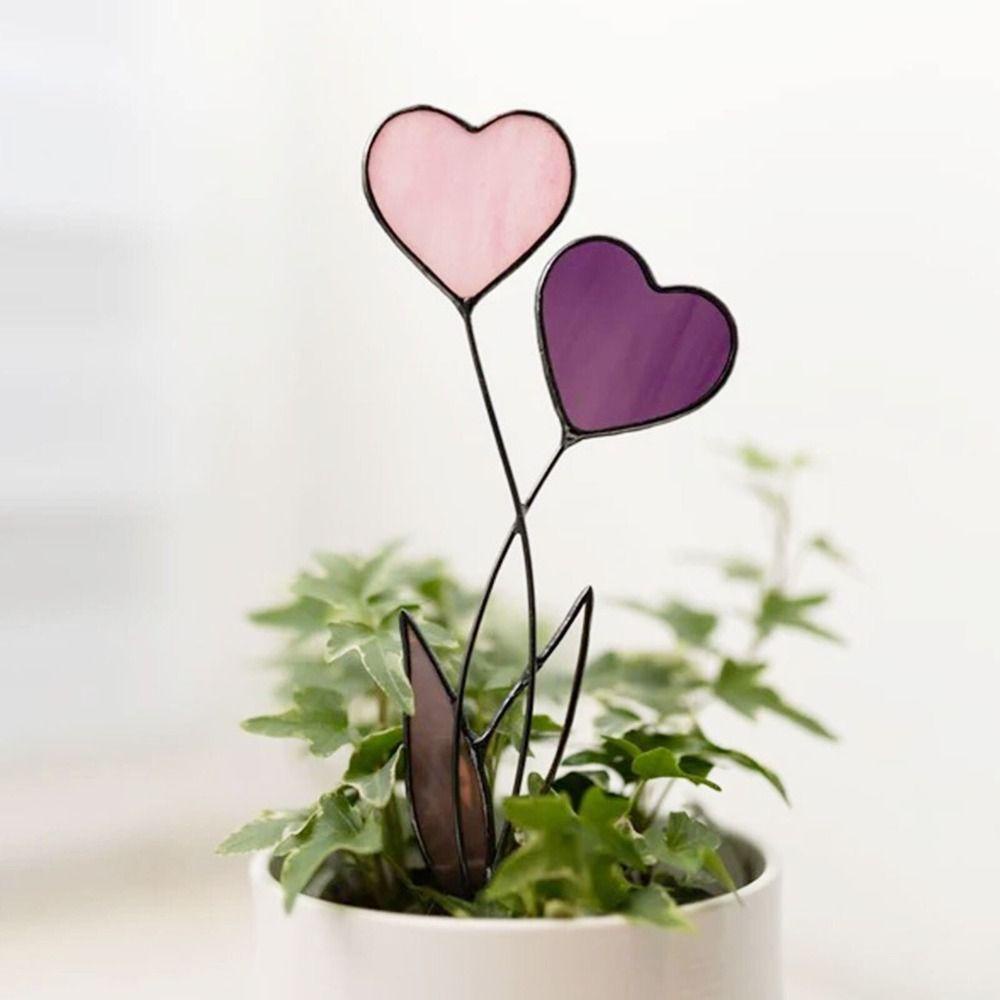 Phụ Kiện Trang Trí Sân Vườn Hình Trái Tim Bằng Acrylic Chất Lượng Cao