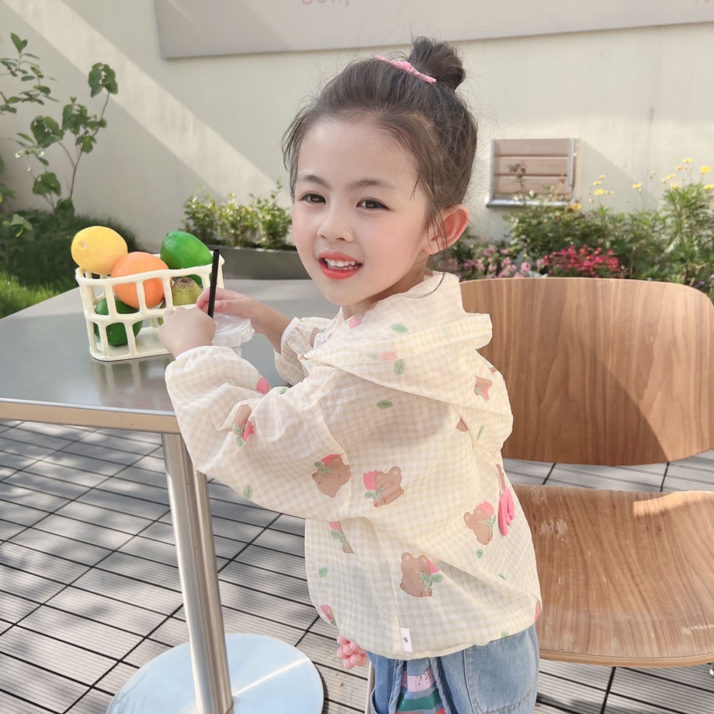 Áo Khoác Chống Nắng Tia Cực Tím Thoáng Khí Phong Cách Thời Trang Hàn Nhật Mới 2023 Cho Bé Gái Sự Bảo Vệ