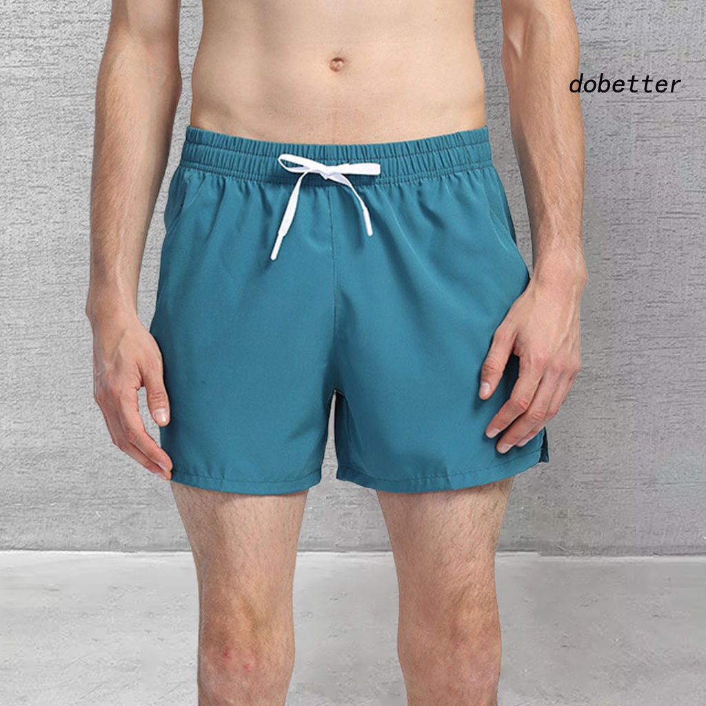 [DO] Quần Short Thể Thao Chạy Bộ Dáng Rộng Mỏng Màu Trơn Lưng Thun Rút Dây Có Túi Dành Cho Nam Mặc Hàng Ngày