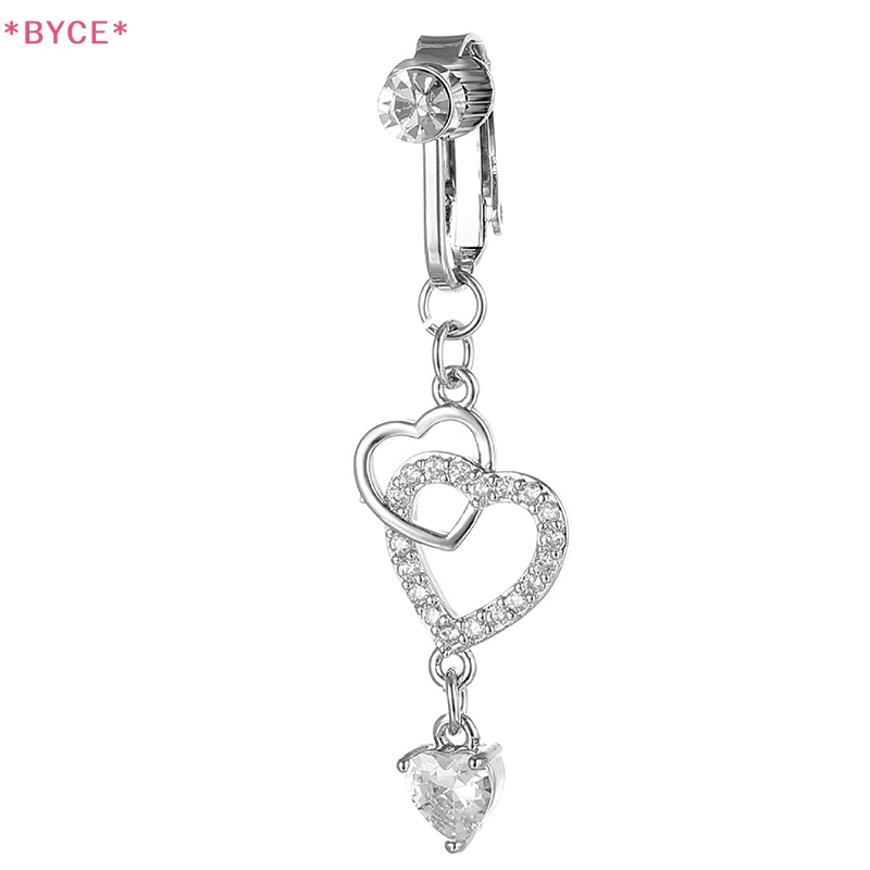 Khuyên Rốn Bằng Thép Không Gỉ Đính Đá Zircon Hình Trái Tim Thời Trang Cho Nữ Mới