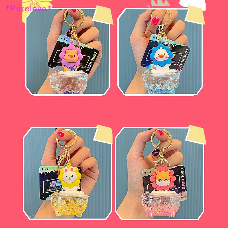 Móc Chìa Khóa Dạng Lỏng Họa Tiết Hoạt Hình Dễ Thương Mới