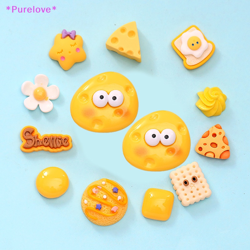 Set 13 Món Đồ Trang Trí Hình Phô Mai Bằng Nhựa Resin Dễ Thương Mới