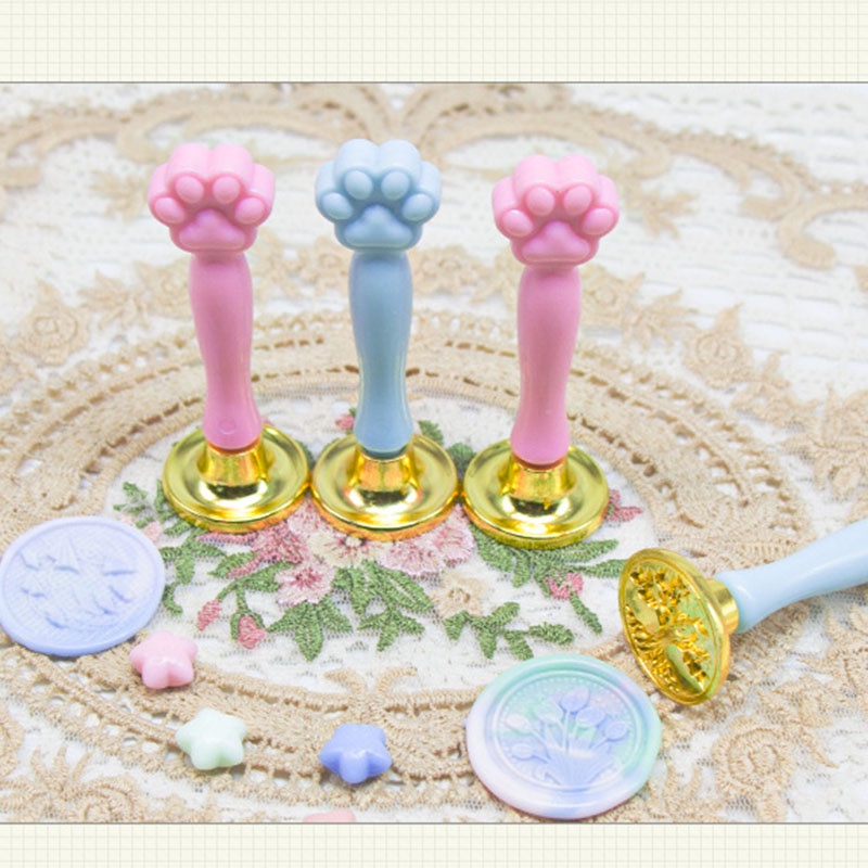 Niêm phong sáp Cat Claw Firepaint niêm phong xử lý pad kim loại trộn thanh công cụ phụ kiện trái tim thiếu nữ scrapbook phong bì thiết lập