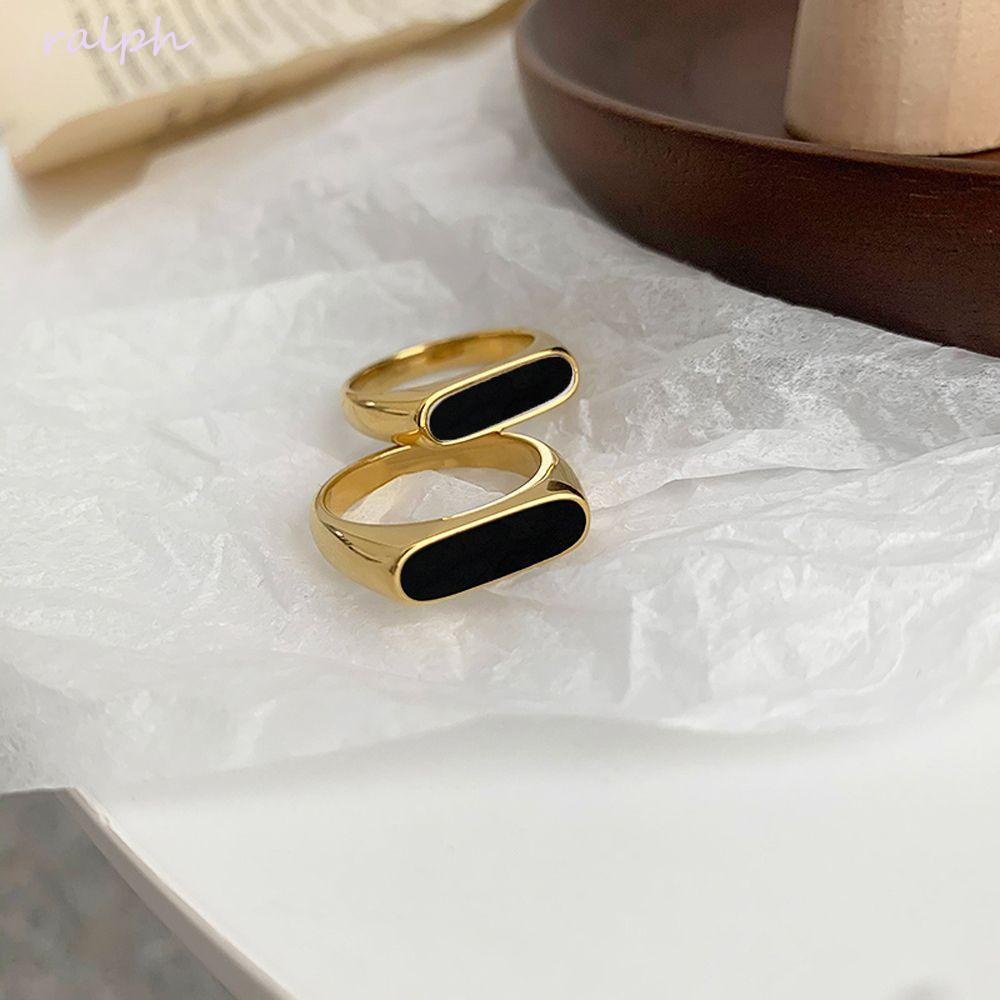 Nhẫn Hở Bằng Đồng Mặt Vuông Phong Cách Vintage Thời Trang Dành Cho Nữ