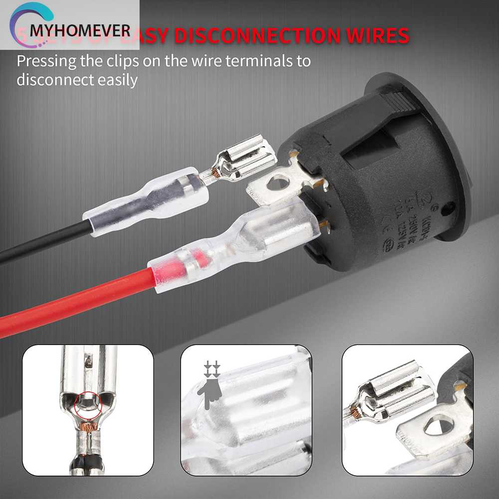 Set 5 Công Tắc Tròn DC12V-24V Cho Xe Ô Tô