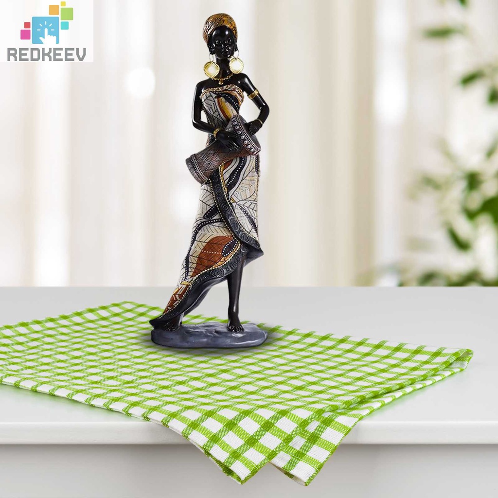 Tượng Nữ Châu Phi Bằng Nhựa Resin Màu Đen Trang Trí Nhà Cửa