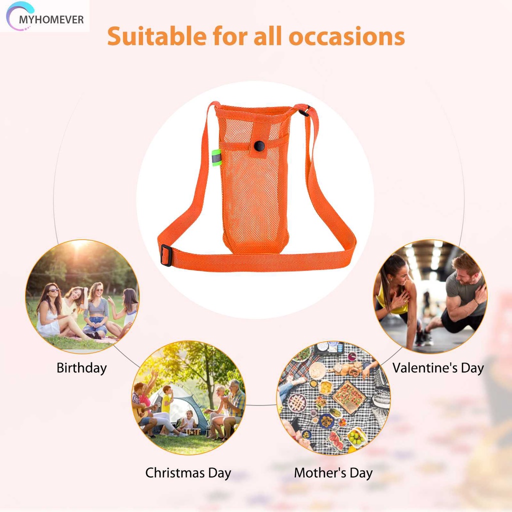 Túi Lưới Đựng Bình Nước Đeo Vai Có Thể Điều Chỉnh Dùng Khi Leo Núi