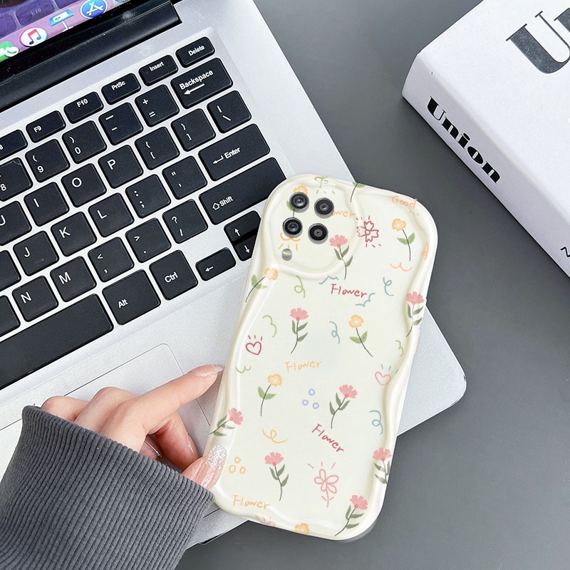 Ốp Điện Thoại Silicon Mềm Họa Tiết Chú Cún Nhỏ Và Hoa Dễ Thương Dành Cho Samsung Galaxy A12 4G 5G A12 Nacho A12S M12 F12