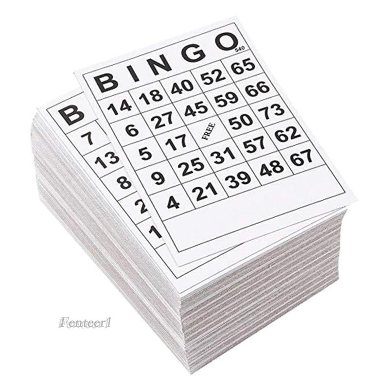 [Fenteer1] Set 60 Thẻ Chơi Game BINGO 60 Tờ Không Cần Lặp Lại Thiết Kế Đơn