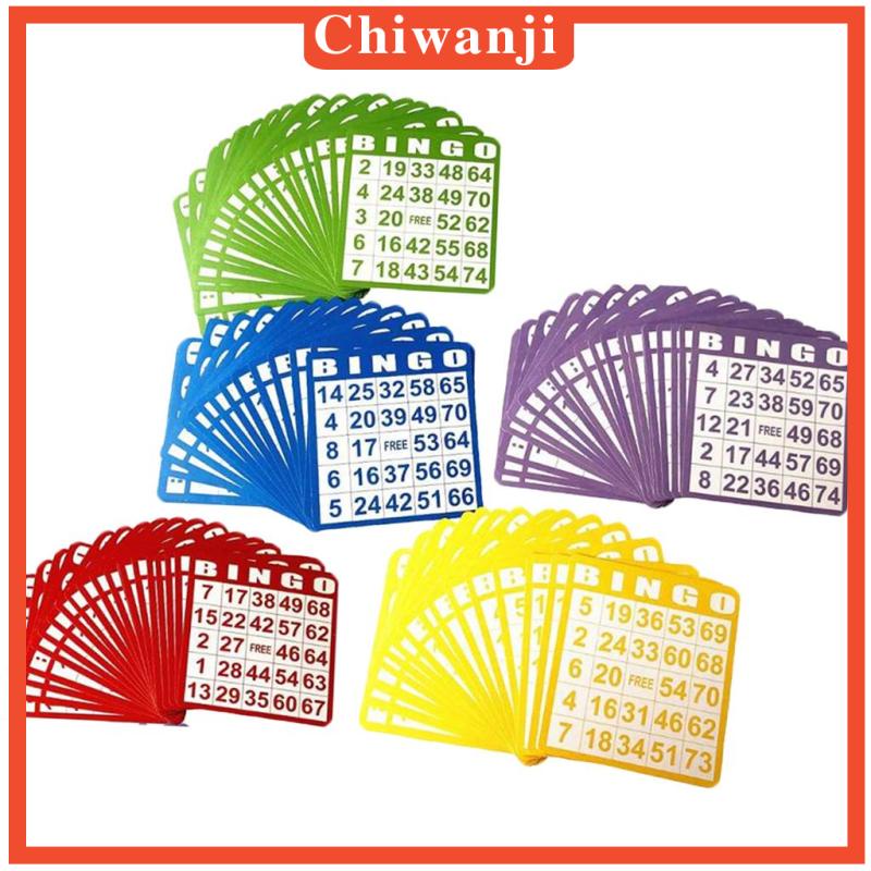 Bộ 100 Thẻ Bài Bingo Bằng Giấy Hiện Có 5 Màu