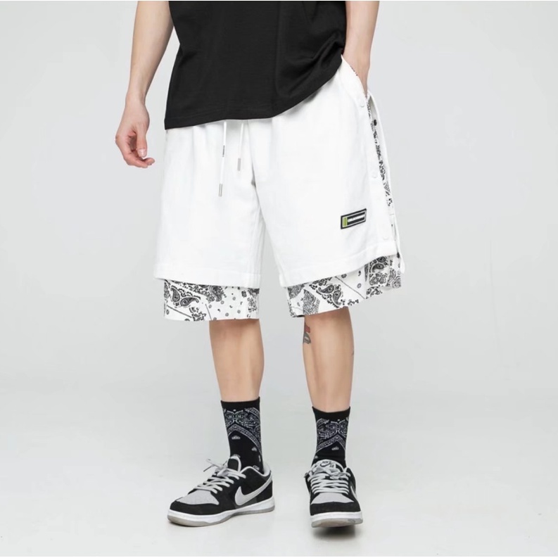 Quần Short Thể Thao Dáng Rộng Hai Lớp In Chữ cashew Thời Trang Mùa Hè Cho Nam