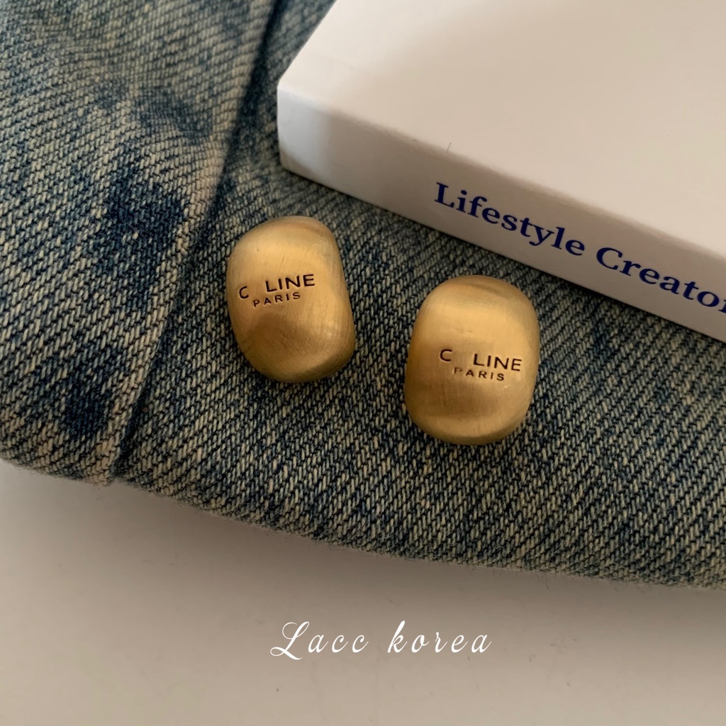 Bông Tai Màu Vàng Đồng Thiết Kế Đơn Giản Sang Trọng Thời Trang 2022 Cho Nữ