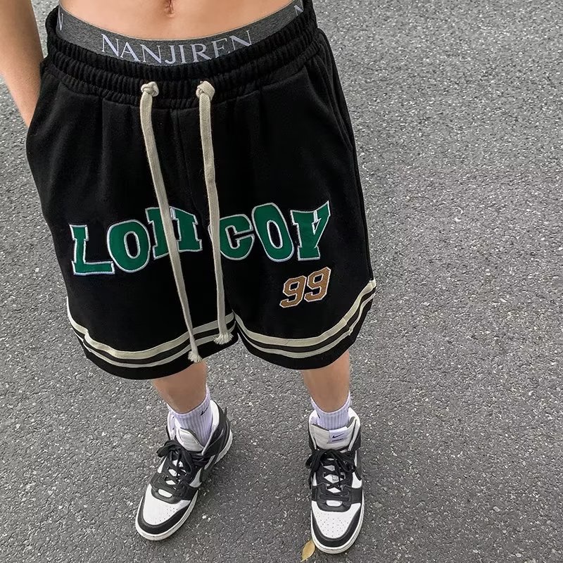 Quần Short Bóng Rổ Thêu Chữ Phong Cách Đường Phố Mỹ Thời Trang Mùa Hè Hàng Mới Dành Cho Nam