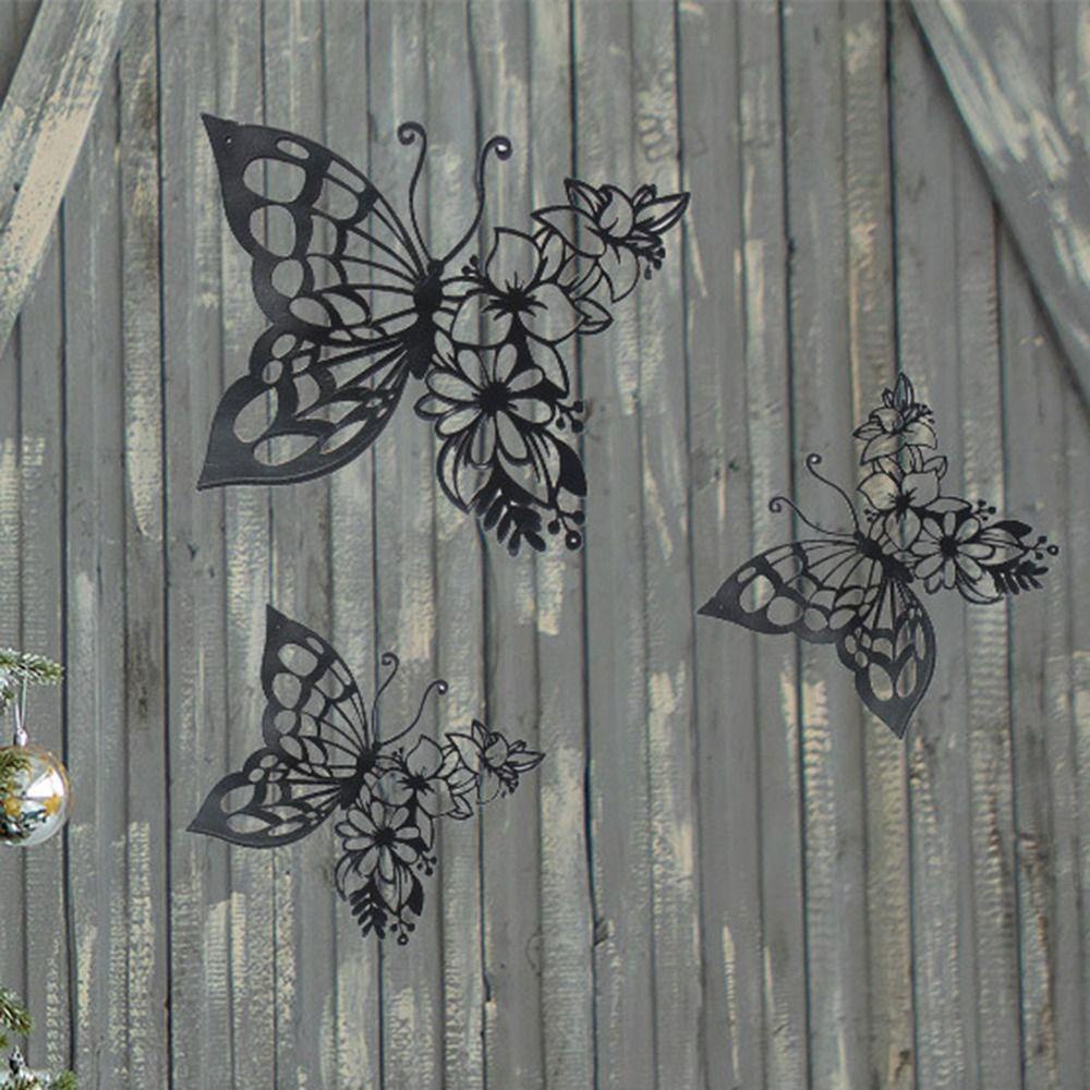 Miếng Dán Tường Trang Trí Hình Bướm Bằng Kim Loại Bản Rộng 1 #