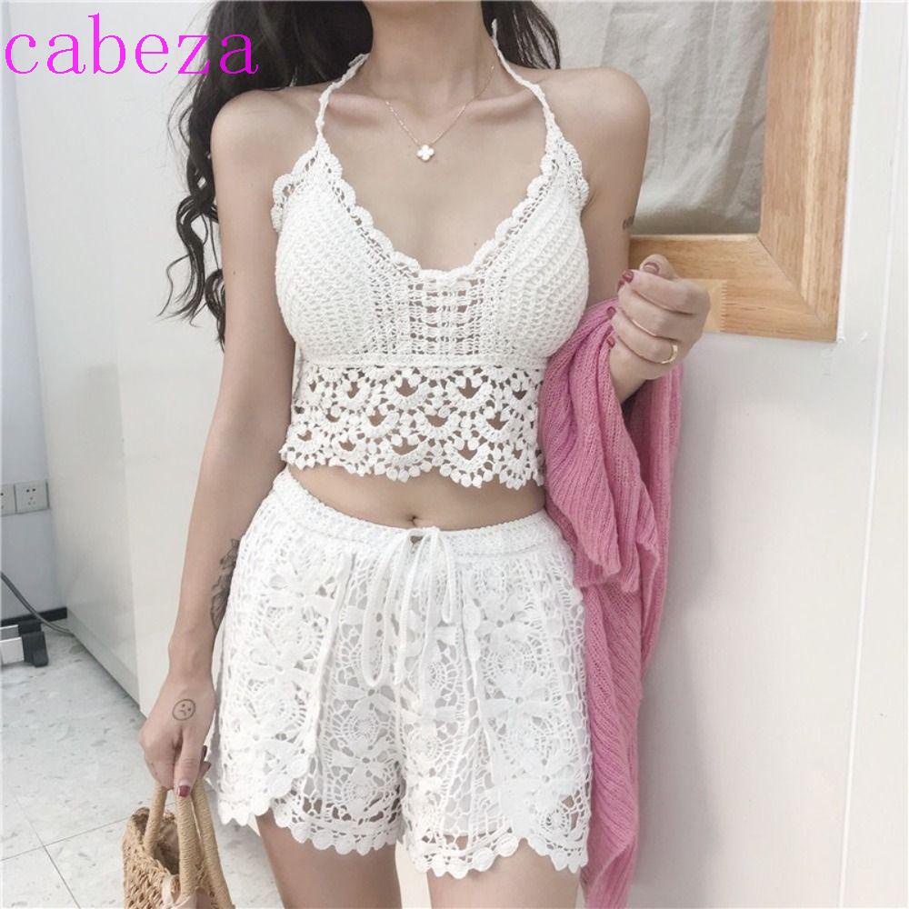 Áo Hai Dây Cổ Yếm Dáng Ôm Chất Liệu Cotton Thêu Họa Tiết Xinh Xắn Thời Trang Mùa Hè Cho Nữ