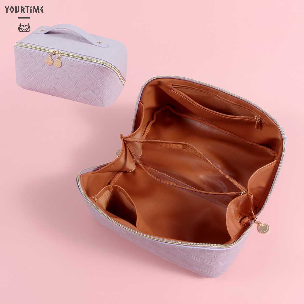 Túi Da PU Đựng Mỹ Phẩm Đa Năng Đính Kim Cương Cho Nữ