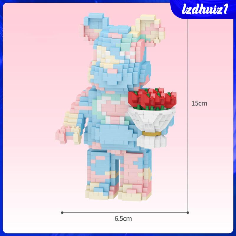 Bộ Đồ Chơi Lắp Ráp Hình Gấu DIY Để Bàn Trang Trí