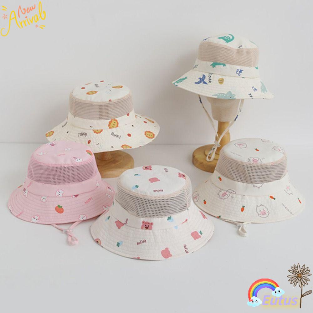 1 Nón Vành Chống Tia UV Họa Tiết Hoạt Hình Xinh Xắn Theo Phong Cách Mùa Hè 3-8 Tuổi