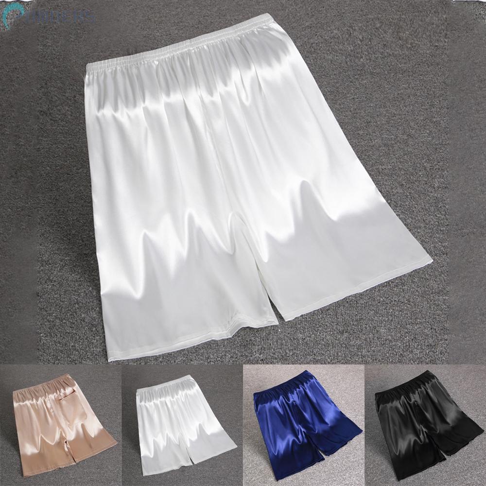 Quần Short Ngủ Vải Lụa Satin Lưng Thun Phối Túi Cá Tính Cho Nam