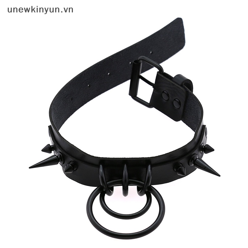 Vòng Cổ Choker Da PU Đính Đinh Tán Phong Cách Gothic Punk