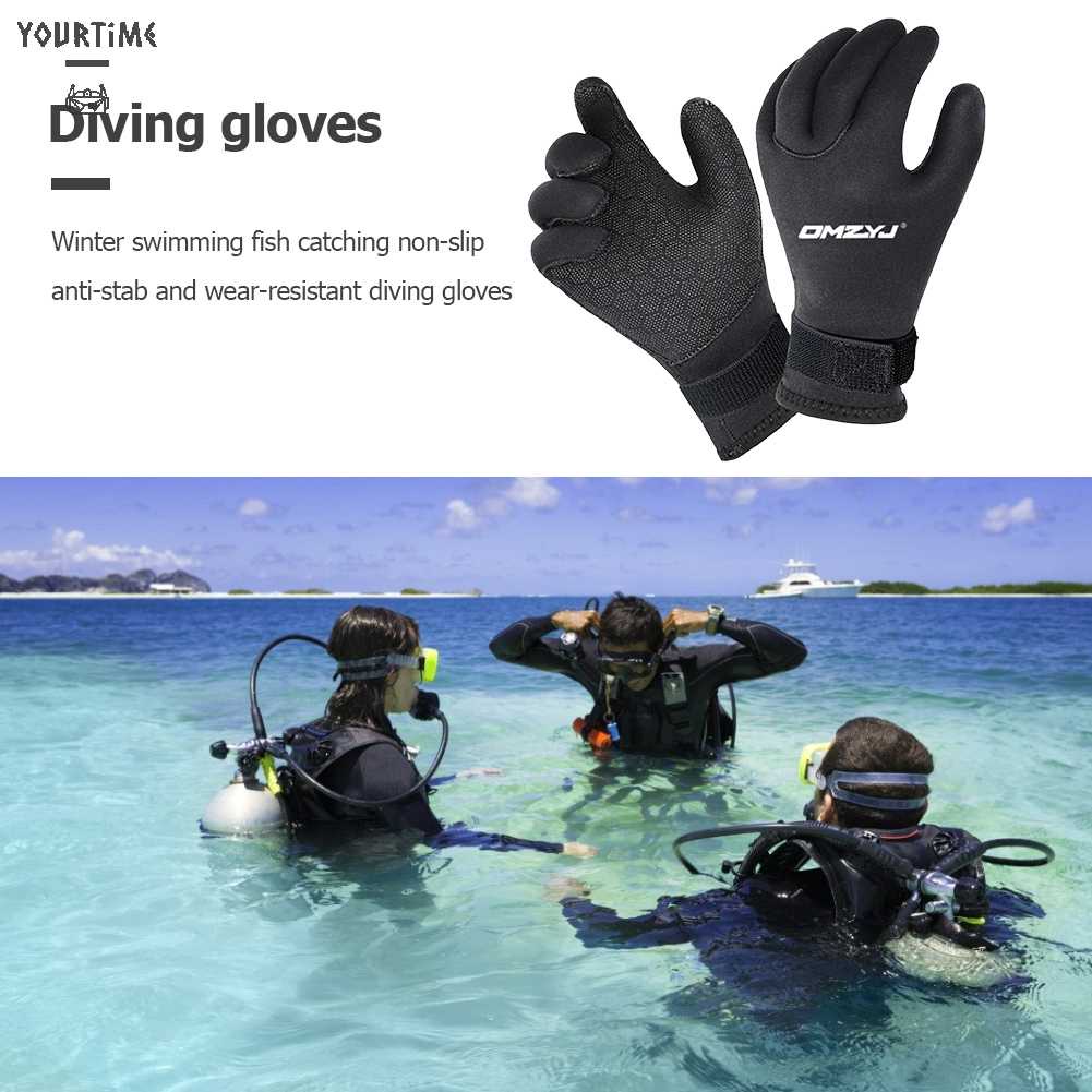 Găng Tay Bơi Lặn Màu Đen Dày 5mm Cho Nam