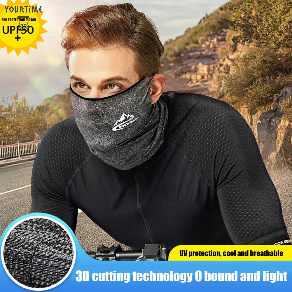Khăn Che Mặt Chống Nắng Bằng Lụa Lạnh Tiện Dụng Khi Đi Xe Đạp
