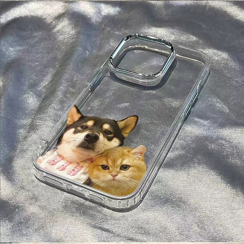 ✅Ốp Điện Thoại Mềm Chống Sốc Hình Chó Mèo Cho Iphone 11 7 13max Plus8 Iphone1214Proins Style / NRE5