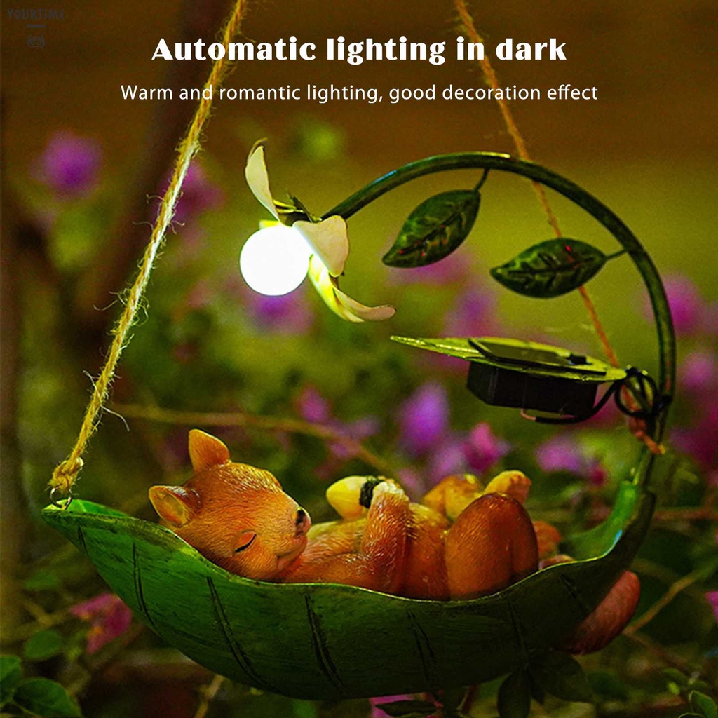 Mô Hình Chó Mèo Treo Cây Trang Trí Sân Vườn Sử Dụng Năng Lượng Mặt Trời