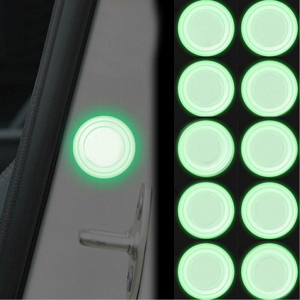 Bộ 10 Miếng Dán Chống Va Chạm Cửa Xe Hơi Màu Dạ Quang Dễ Lắp Đặt