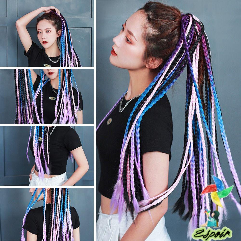 Dây Buộc Tóc Đuôi Ngựa Co Giãn Nhiều Màu Sắc Phong Cách Hip Hop Cho Nữ
